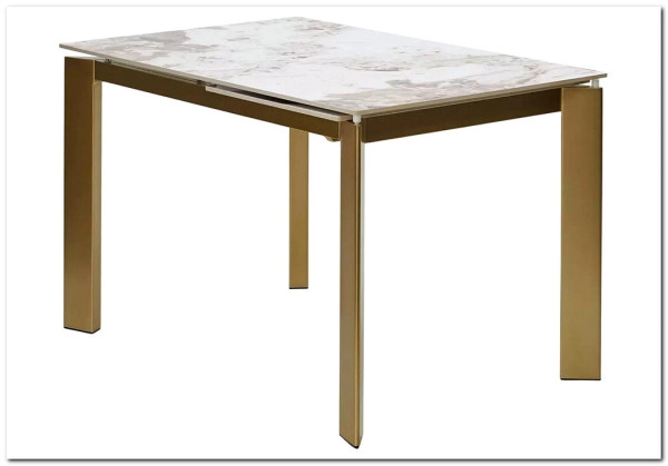 Стол CORNER 120 GLOSS LUXURY PANDORA SOLID CERAMIC / шампань, ®DISAUR Стол CORNER 120 GLOSS LUXURY PANDORA SOLID CERAMIC / шампань, ®DISAUR