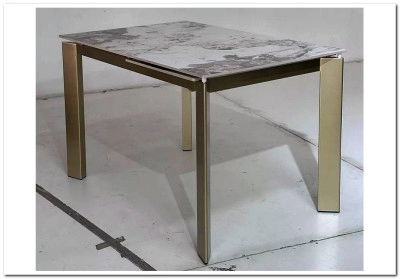 Стол CORNER 120 GLOSS LUXURY PANDORA SOLID CERAMIC / шампань, ®DISAUR