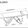 Стол обеденный Halmar HILARIO 180 раскладной (черный мрамор/черный)