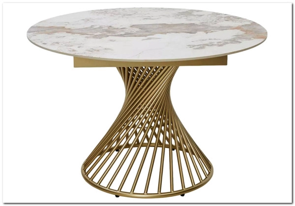 Стол BUENO 120 GLOSS LUXURY PANDORA SOLID CERAMIC / шампань, ®DISAUR