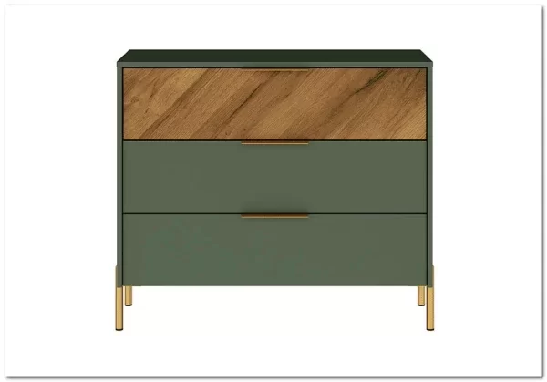Комод Siena KOM3S дымчатый зеленый/дуб вотан BRW Комод Siena KOM3S дымчатый зеленый/дуб вотан BRW
