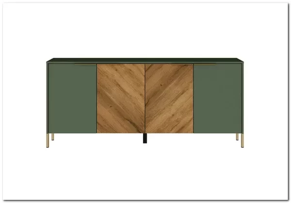 Тумба под телевизор Siena KOM4D дымчатый зеленый/дуб вотан BRW Тумба под телевизор Siena KOM4D дымчатый зеленый/дуб вотан BRW