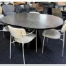 Стол обеденный Signal ANGEL II 120 (эффект серого мрамора/черный)