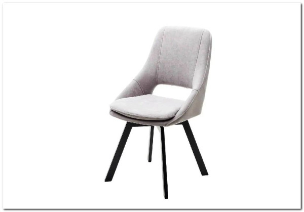 Стул ASP, 360 град. поворот. B22 Серый, велюр / черный каркас