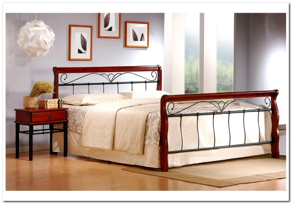 Кровать Halmar VERONICA (черешня античная/черный) 160/200