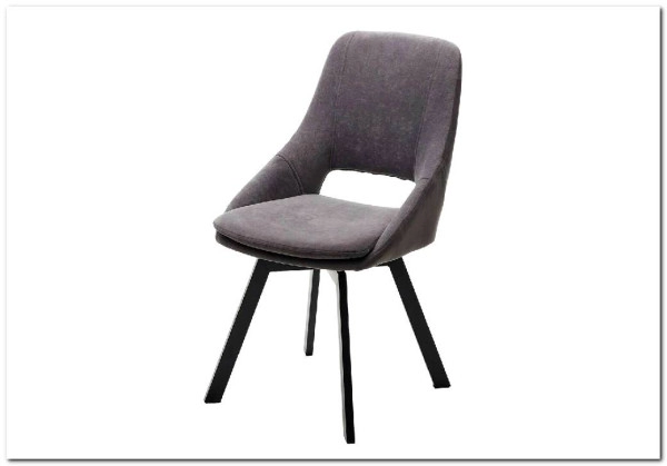 Стул ASP, 360 град. поворот. B28 Темно-серый, велюр / черный каркас