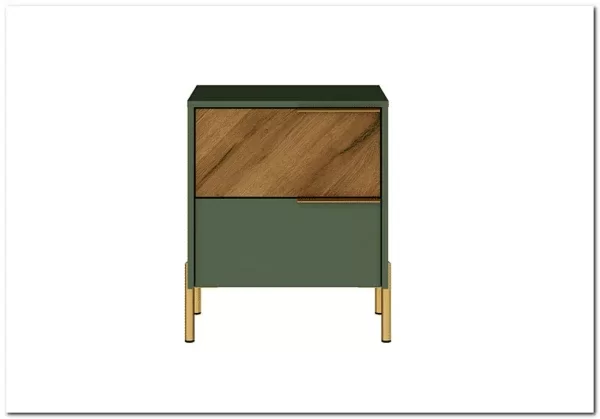 Тумба прикроватная Siena KOM2S дымчатый зеленый/дуб вотан BRW Тумба прикроватная Siena KOM2S дымчатый зеленый/дуб вотан BRW