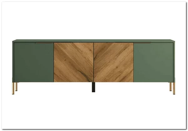 Тумба под телевизор Siena RTV4D дымчатый зеленый/дуб вотан BRW Тумба под телевизор Siena RTV4D дымчатый зеленый/дуб вотан BRW