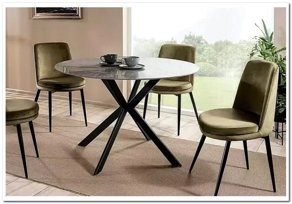 Стол обеденный Signal TALIA (эффект серого мрамора/черный) Стол обеденный Signal TALIA (эффект серого мрамора/черный)