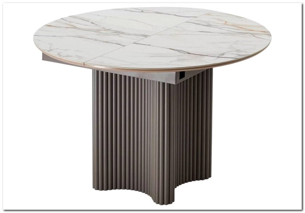 Стол АДАЖИО 115 КРУГЛЫЙ GILT WHITE, керамика / Латте каркас Стол АДАЖИО 115 КРУГЛЫЙ GILT WHITE, керамика / Латте каркас