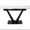 Стол ALATRI 120 MATT WHITE MARBLE SINTERED STONE / BLACK