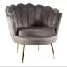 Кресло SIGNAL CAMELLIA Velvet Bluvel 14 (серый/золотой)