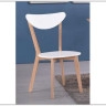 Стул жесткое сиденье MAXI Белый+Натуральный ( Бук)