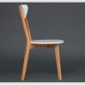 Стул жесткое сиденье MAXI Белый+Натуральный ( Бук)