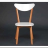 Стул жесткое сиденье MAXI Белый+Натуральный ( Бук)