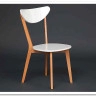 Стул жесткое сиденье MAXI Белый+Натуральный ( Бук)