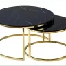 Комплект Signal MUSE, 2 стола журнальных (эффект черного мрамора/золотой)