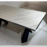 Стол ORISTANO 200 MARBLES KL-99 Белый мрамор матовый, итальянская керамика/ черный каркас, DISAUR