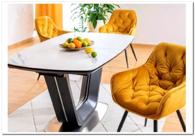 Стул кухонный Signal CHERRY Velvet Bluvel 68 (карри/черный мат)