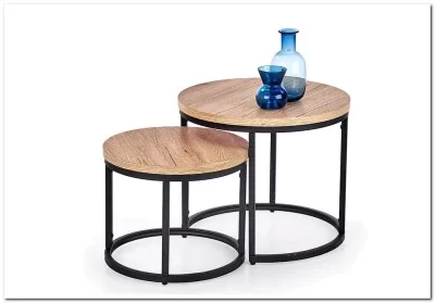 Набор журнальных столиков HALMAR OREO дуб сан ремо / черный