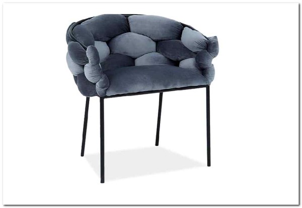 Стул кухонный Signal NORTE Velvet Bluvel 14 (серый/черный мат) 