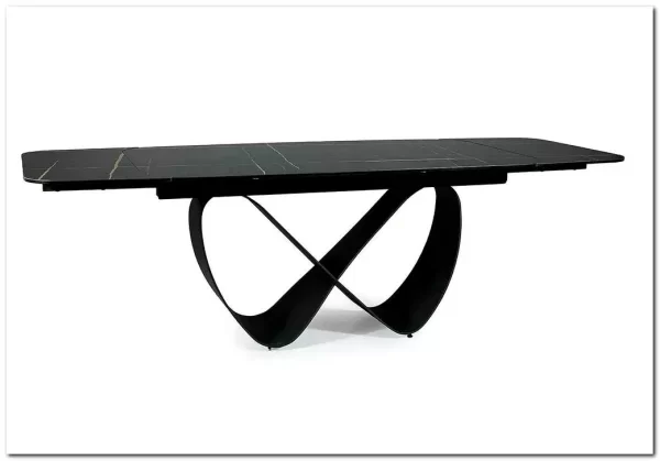 Стол обеденный Signal INFINITY Ceramic 160 раскладной (черный Azario black/черный мат)