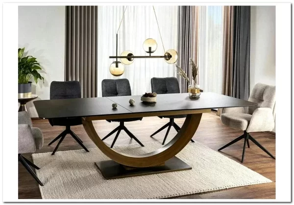 Стол обеденный Signal WILSON Ceramic 160 раскладной (Ossido Bruno коричневый/античный коричневый)