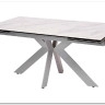 Стол BELLUNO 160 MARBLES KL-99 Белый мрамор матовый итальянская керамика/ белый каркас