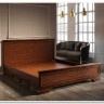 Кровать Кентаки LOZ/180+выкатные тумбы каштан BRW